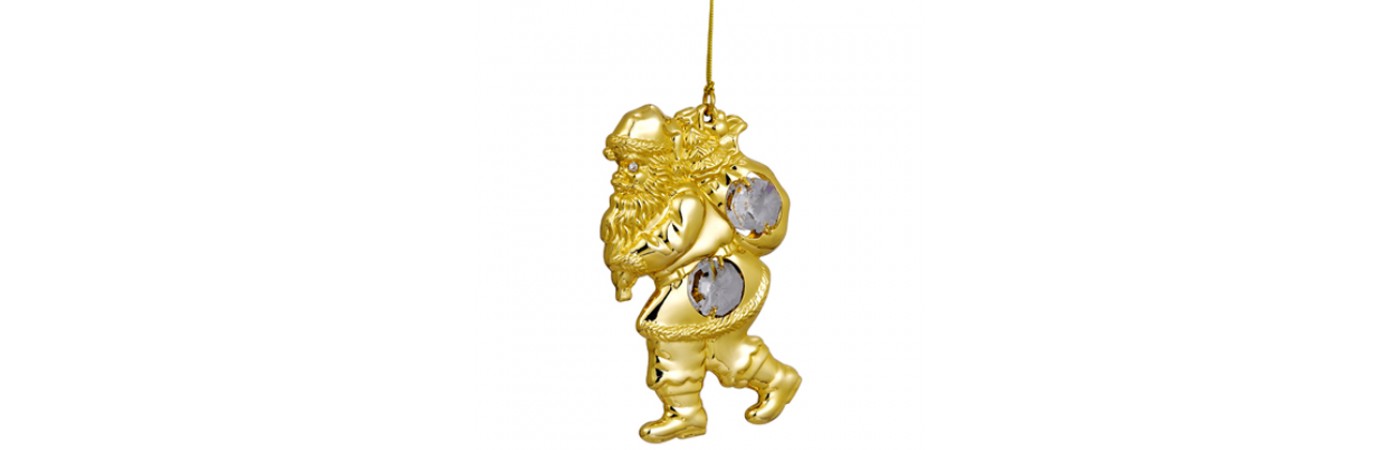24K GOLD PLATED SANTA CLAUSE HANGING 